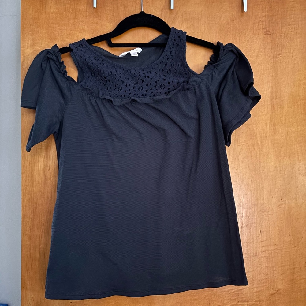 LC Navy blue off the shoulder blouse size M